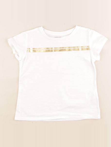 Tee-shirt - 5 ans Blanc, or 1 - vertbaudet enfant 
