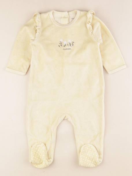 Pyjama velours - 12 mois Jaune 1 - vertbaudet enfant 