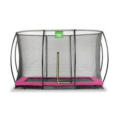 Jouet-Jeux de plein air-Jeux de plage-Tentes anti UV-Trampoline enterré rectangulaire 214x305cm avec filet