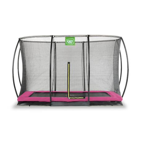 Trampoline enterré rectangulaire 214x305cm avec filet Noir+Rose+Vert 7 - vertbaudet enfant 