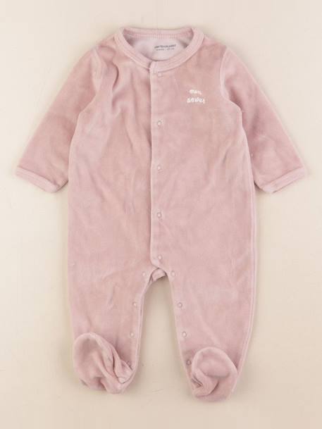 Pyjama velours - 6 mois Rose 1 - vertbaudet enfant 