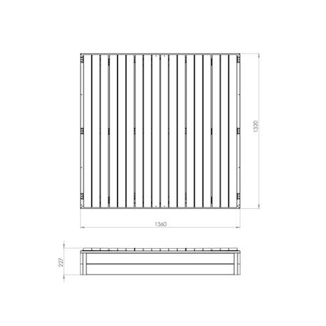 Bac à sable en bois pour jardin enfant 136x132cm Gris 4 - vertbaudet enfant 