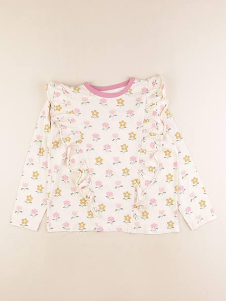Tee-shirt - 10 ans Beige, rose 1 - vertbaudet enfant 