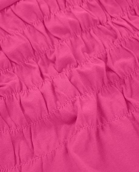 T-shirt fille en maille avec buste froncé Rose 3 - vertbaudet enfant 