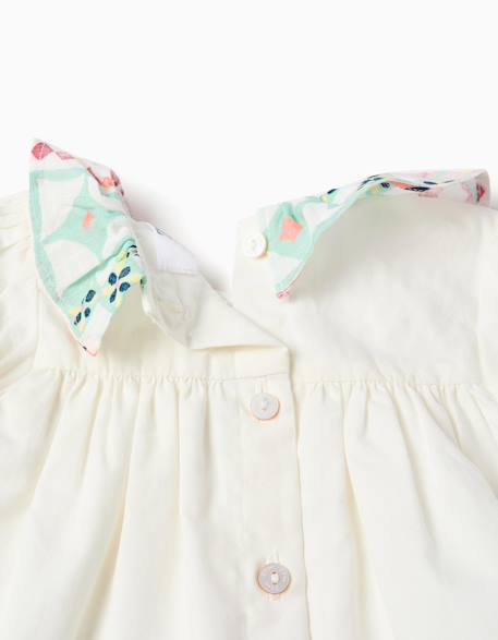 Blouse en coton + bloomer avec motif mosaïque Blanc 3 - vertbaudet enfant 
