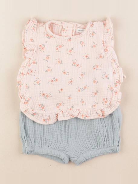 Ensemble - 6 mois Rose, vert 1 - vertbaudet enfant 