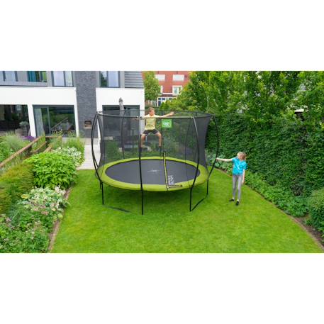 Trampoline silhouette ø366cm Noir+Rose+Vert 18 - vertbaudet enfant 