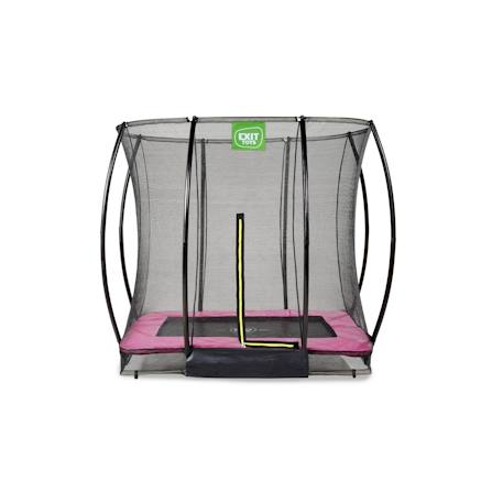 Trampoline enterré rectangulaire 153x214cm avec filet Noir+Rose+Vert 7 - vertbaudet enfant 