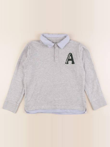 Polo - 10 ans Gris 1 - vertbaudet enfant 