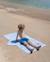 Serviette plage enfant  avec capuche microfibre Bleu+Rose 4 - vertbaudet enfant 