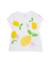 T-shirt fille en maille avec citron texturé Blanc 1 - vertbaudet enfant 