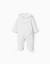 Combipilote en velours rembourré avec capuche et broderie Blanc 1 - vertbaudet enfant 