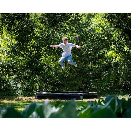 Trampoline enterré rond ø244cm  sans filet Noir+Rose+Vert 2 - vertbaudet enfant 