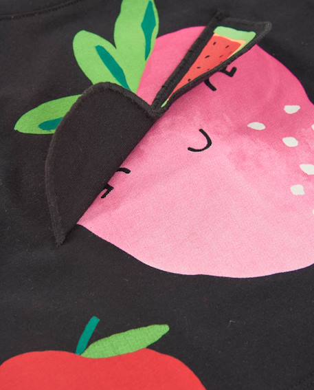T-shirt fille en maille avec détail en relief Noir 4 - vertbaudet enfant 