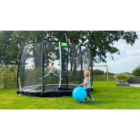 Trampoline semi-enterré ø427cm protection pieds et filet premium Noir 2 - vertbaudet enfant 