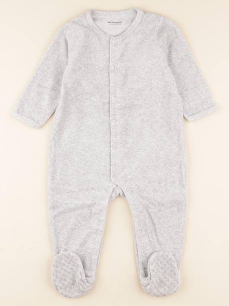 Pyjama velours - 18 mois Gris 1 - vertbaudet enfant 