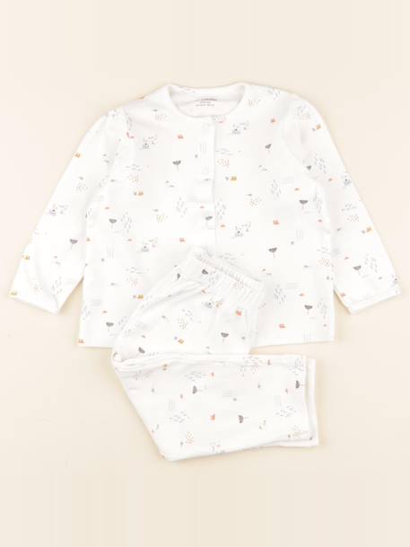 Pyjama coton - 24 mois Blanc 1 - vertbaudet enfant 