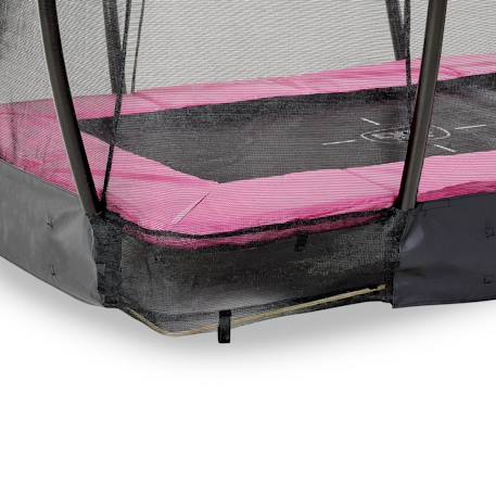 Trampoline enterré rectangulaire 153x214cm avec filet Noir+Rose+Vert 11 - vertbaudet enfant 