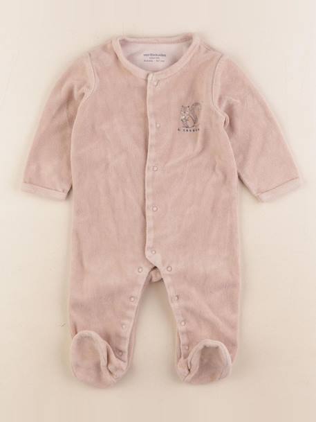 Pyjama velours - 6 mois Beige 1 - vertbaudet enfant 