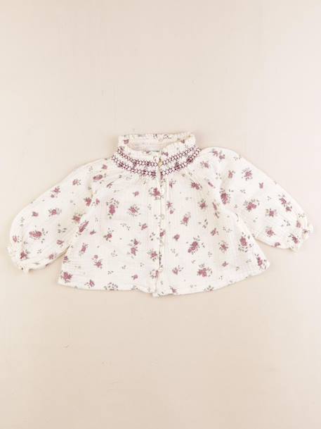 Blouse - 9 mois Beige, violet 1 - vertbaudet enfant 