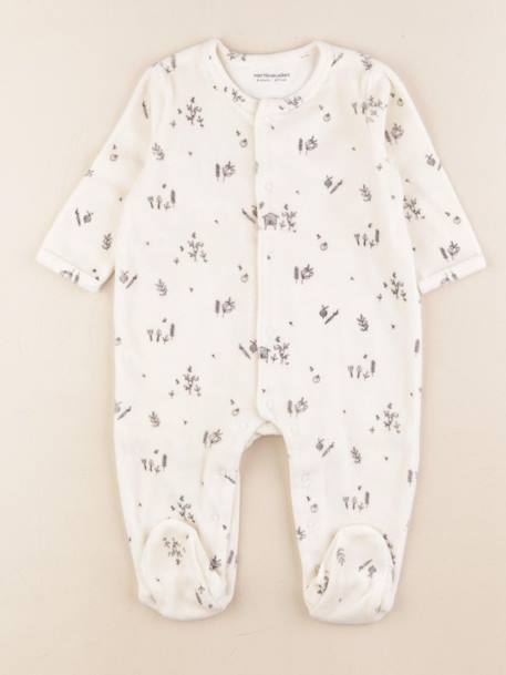 Pyjama velours - 6 mois Beige 1 - vertbaudet enfant 