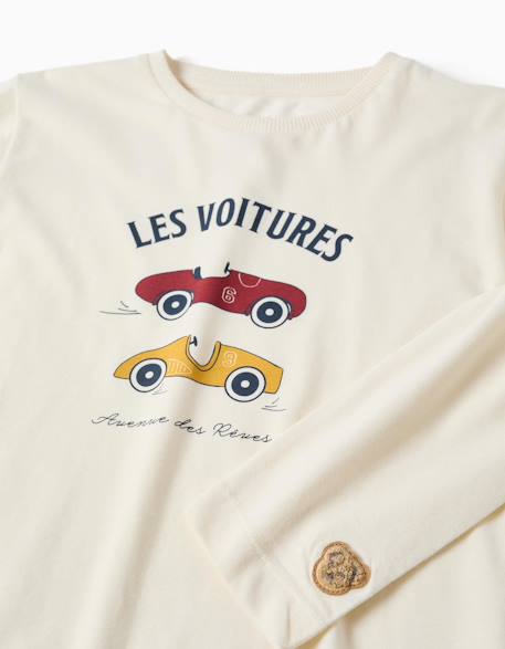 Pyjama en coton avec imprimé de voitures de course Blanc 3 - vertbaudet enfant 