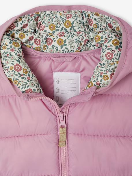Doudoune fille légère à capuche lilas+marine+prune+rose+vert de gris 4 - vertbaudet enfant 
