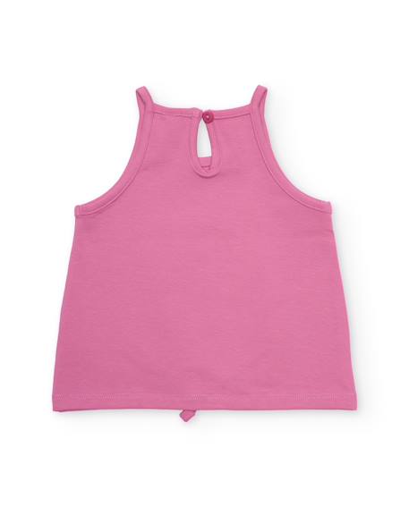 T-shirt pour fille en maille avec arc-en-ciel à sequins Rose 2 - vertbaudet enfant 