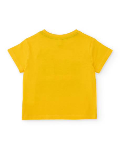 T-shirt garçon en maille avec imprimé frontal Jaune 2 - vertbaudet enfant 