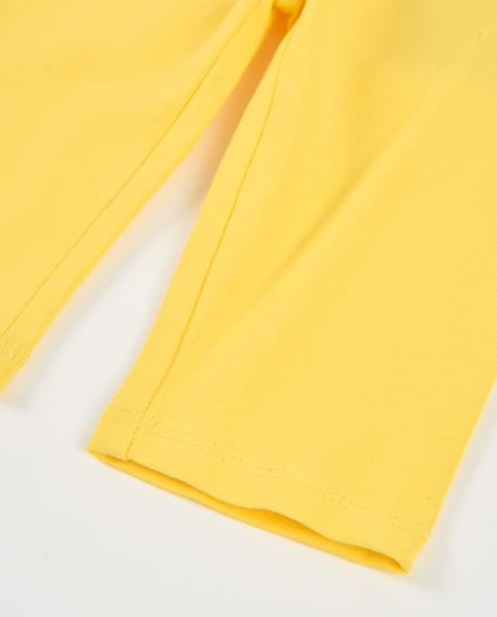Legging fille en maille avec taille élastiquée Jaune 4 - vertbaudet enfant 