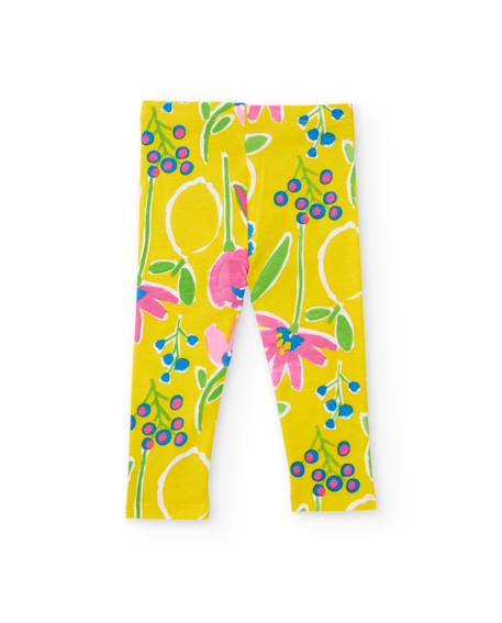 Legging fille en maille au style joyeux Jaune 2 - vertbaudet enfant 
