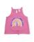 T-shirt pour fille en maille avec arc-en-ciel à sequins Rose 1 - vertbaudet enfant 