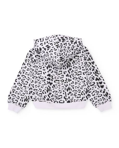 Sweat fille en maille avec imprimé animal Blanc 3 - vertbaudet enfant 