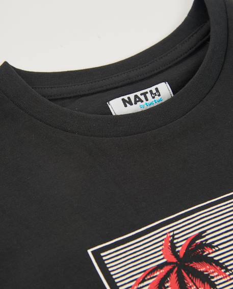 T-shirt garçon en maille avec imprimé graphique Noir 3 - vertbaudet enfant 