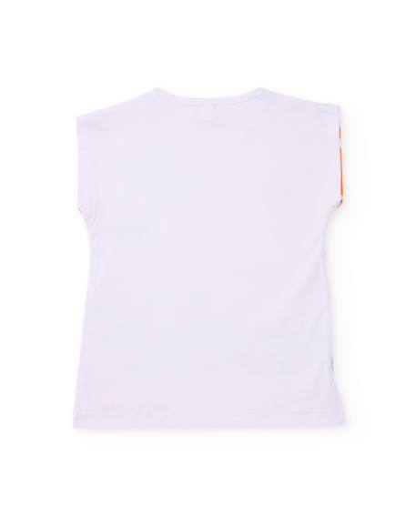 T-shirt fille en maille avec imprimé dinosaure Blanc 2 - vertbaudet enfant 