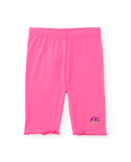 Bébé-Legging-Legging fille en maille avec motif brodé