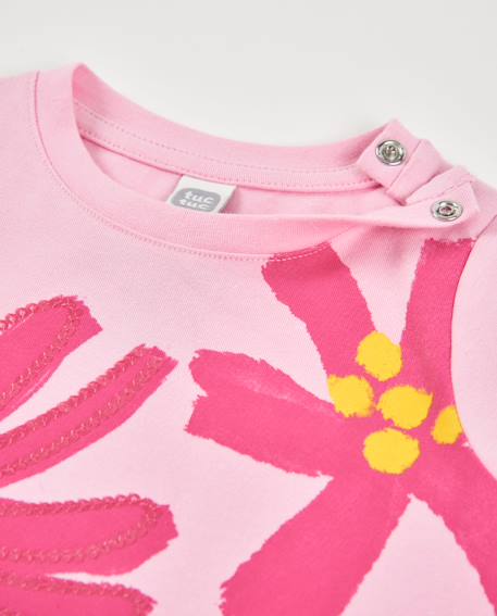 T-shirt fille en maille avec détails brillants Rose 3 - vertbaudet enfant 