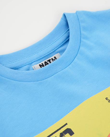 T-shirt garçon en maille avec graphique sur le devant Bleu 3 - vertbaudet enfant 