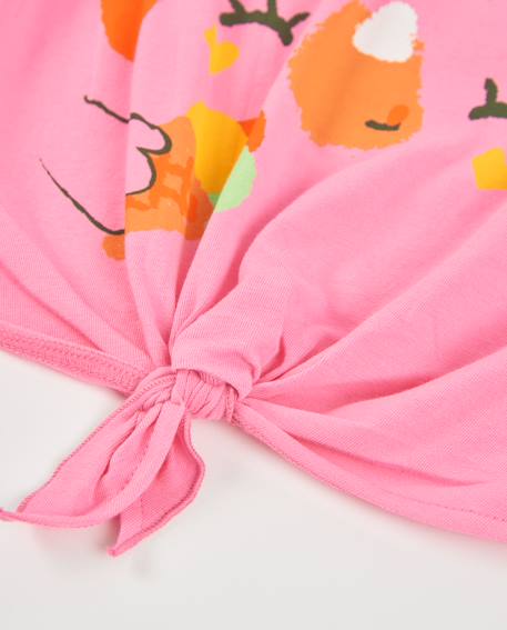 T-shirt fille en maille avec nœud sur le devant Rose 4 - vertbaudet enfant 