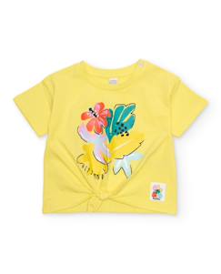 -T-shirt fille en maille avec nœud décoratif