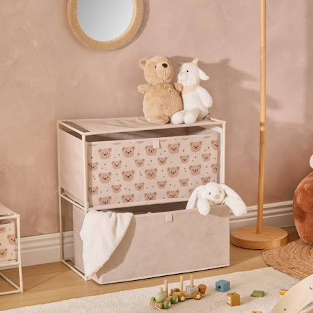 Commode enfant 2 tiroirs imprimé ourson - tissa Beige 1 - vertbaudet enfant 