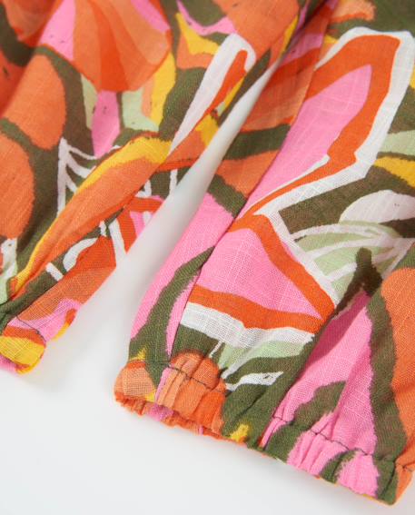 Pantalon fille en tissu léger Orange 4 - vertbaudet enfant 