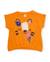 T-shirt pour fille en maille avec bas élastiqué Orange 1 - vertbaudet enfant 
