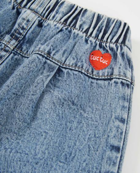 Pantalon fille en tissu avec taille élastiquée Bleu 4 - vertbaudet enfant 