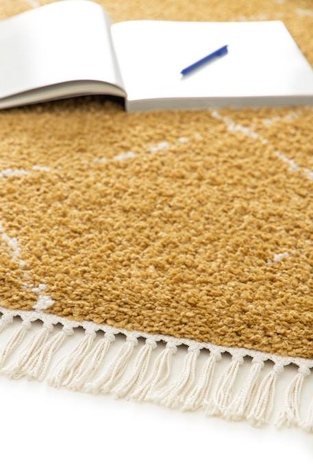 Tapis épais à franges doux et raffiné tigris Jaune naturel 3 - vertbaudet enfant 