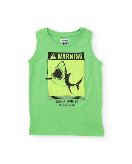 T-shirt garçon en maille avec graphique de requin  - vertbaudet enfant