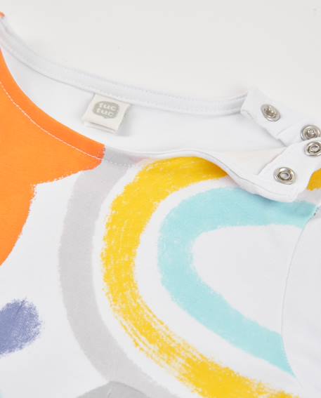 T-shirt pour fille en maille avec manches froncées Blanc 3 - vertbaudet enfant 