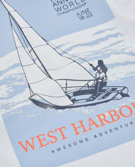 T-shirt garçon en maille avec imprimé nautique Bleu 4 - vertbaudet enfant 