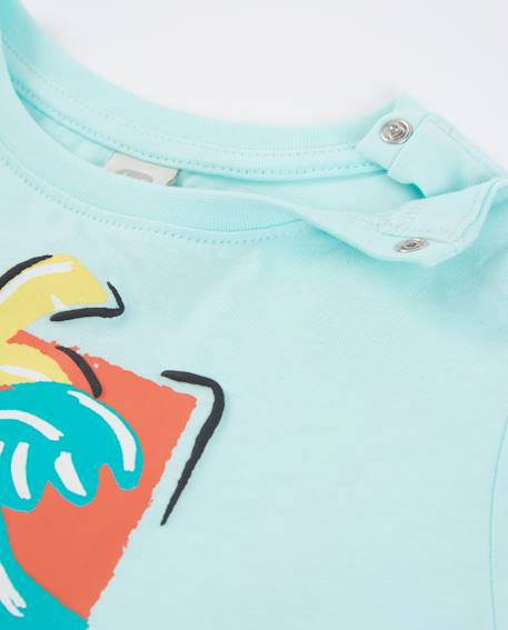 T-shirt garçon en maille avec fermeture à l’épaule Bleu 3 - vertbaudet enfant 