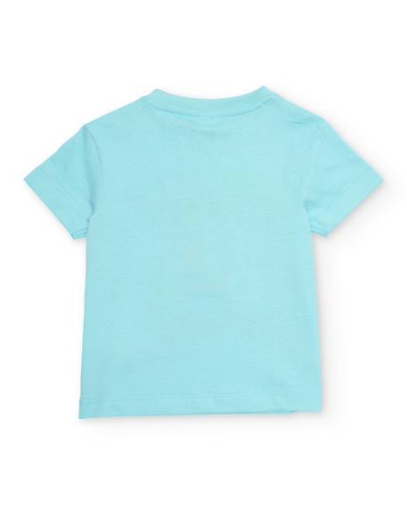 T-shirt garçon en maille avec fermeture à l’épaule Bleu 2 - vertbaudet enfant 